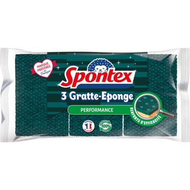 Eponges grattantes gratte-éponge performance SPONTEX, x3