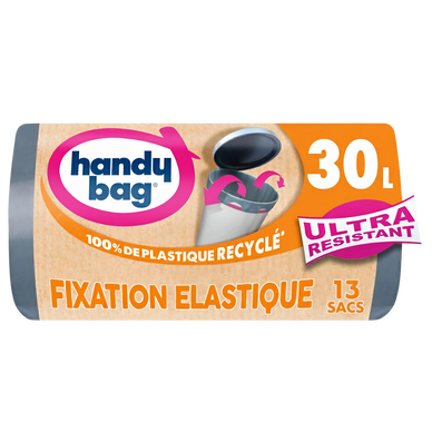 Sacs poubelle HANDY BAG fixation élastique 30L x13