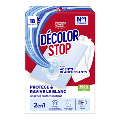 Lingettes DECOLOR STOP Ravive le blanc x18