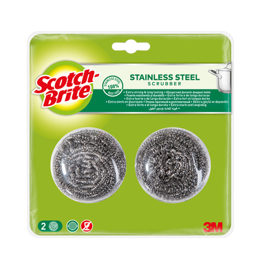 Eponge à récurer en acier inoxydable SCOTCH-BRITE x2