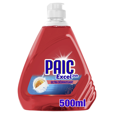 Liquide vaisselle PAIC excel+ défi 24h rouge 500ml