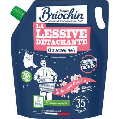 Recharge lessive au savon noir ecolabel BRIOCHIN 1.6l