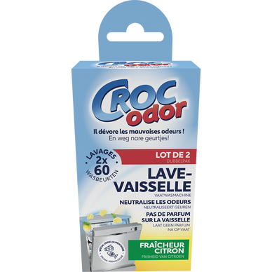 Désodorisant lave-vaisselle Citron CROC'ODOR x2