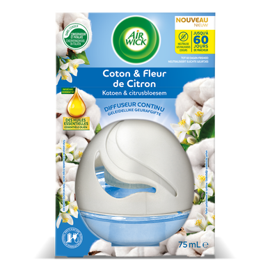 Diffuseur AIR WICK continu coton & fleur de citron 75mL