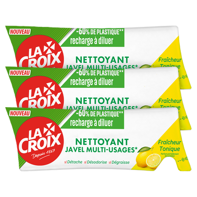 Eau de Javel LA CROIX Multi-usages citron 3x250ml