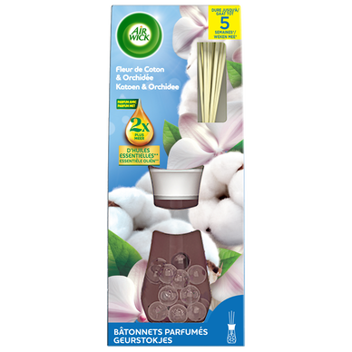 Bâtonnets AIR WICK parfum fleur coton&orchidée blanche 25ml