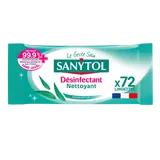 Lingettes désinfectantes multi usages eucalyptus SANYTOL, x72