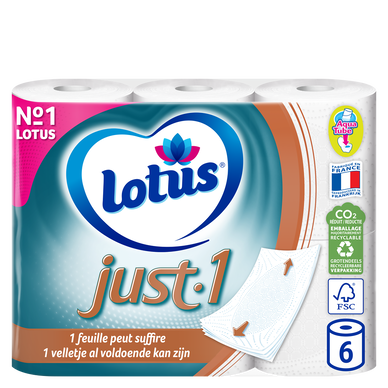 Papier toilette just 1 LOTUS 5P x6 rouleaux