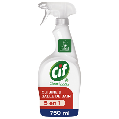 Spray nettoyant 5 en 1 cuisine & salle de bain ecolabel CIF 750ml