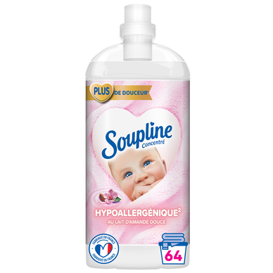 Adoucissant concentré SOUPLINE hypoallergénique 1,35l - 64 lavages