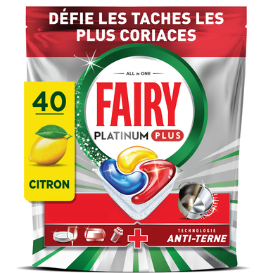 Tablette lave-vaisselle FAIRY Platinum Plus citron 40 doses