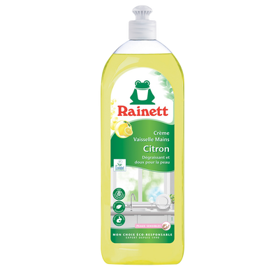 Liquide vaisselle main écologique crème citron RAINETT, 750ml