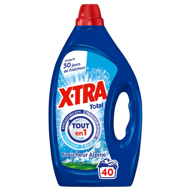 Lessive X.TRA total fraîcheur alpine 40 lavages 1.8L