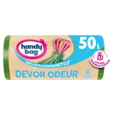 Sacs poubelle poignées coulissantes devor odeur 80% plastiqye recyclésHANDY BAG 50L x8