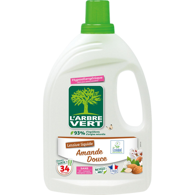 L'ARBRE VERT - Lessive liquide - Amande - 34 lavages - 1.53 l