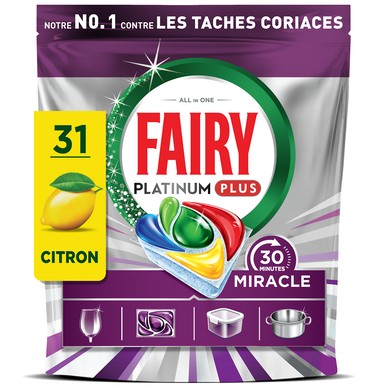 Tablette lave-vaisselle FAIRY Miracle Citron x31 510g