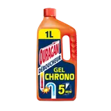 Gel déboucheur super concentré chrono 5 minutes OURAGAN, flacon de 1L