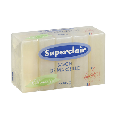 Savon de Marseille à la citronnelle SUPERCLAIR, 5x100g