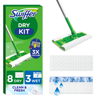 SWIFFER Kit balais 8 reharges + 3 humides