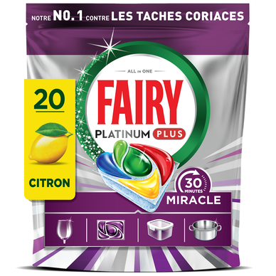 Tablette vaisselle FAIRY platinium citron tout-en-1 x20