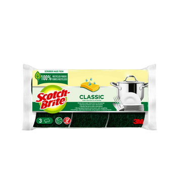 Éponges grattantes en fibres 100% recyclées SCOTCH BRITE, x3
