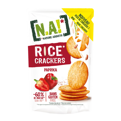 Biscuits apéritifs Crackers paprika N.A rice, sachet de 85g
