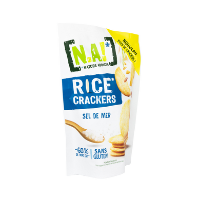 Biscuits apéritifs Crackers sel de mer N.A rice, sachet 85g