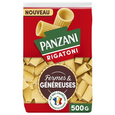 Pâtes RIGATONI Fermes et Généreuses blé Français PANZANI - 500g