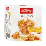Biscuits apéritifs Snacks feuilletés au beurre et gruyère Suisse Feuillety's KAMBLY, 75g