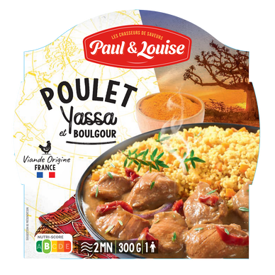 Plat cuisiné Poulet yassa et boulgour, PAUL & LOUISE, barquette 300g
