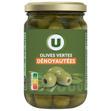 Olives vertes dénoyautées  bocal de 37cl  -  160g