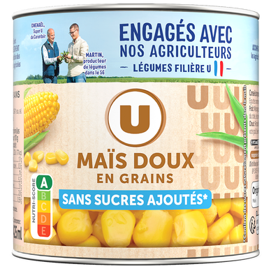 Maïs doux en grains sans sucre ajouté - Boîte 285g