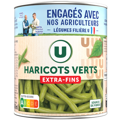 Haricots verts extra-fins - Boîte de 440g net égoutté