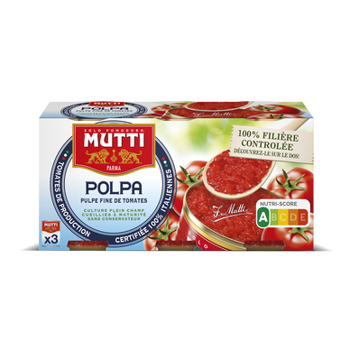 Polpa Pulpe fine de Tomates MUTTI, 3 boîtes de 400g