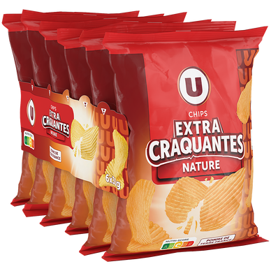 Chips extra craquantes nature 6x30g