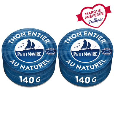 Thon au Naturel Démarche Responsable PETIT NAVIRE - 2x 140g  poid netégoutté
