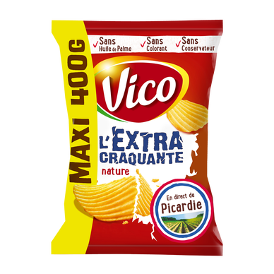 Chips extra craquantes nature salées maxi format VICO, 400g