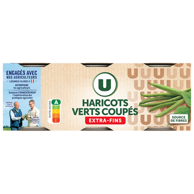Haricots verts extra fins - 3 boîtes de 110g