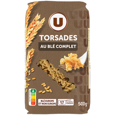 Pâtes Torsades au blé complet  sachet de 500g