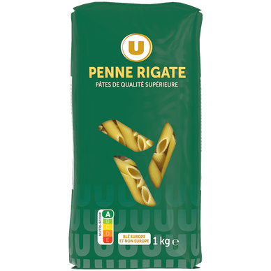 Pâtes Penne Rigate qualité supérieure, sachet de 1kg