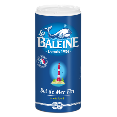 Sel fin iodé et fluoré LA BALEINE, boîte verseuse de 600g
