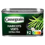 Haricots verts extra fins CASSEGRAIN - Boîte de 220g net égoutté