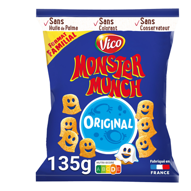 Biscuits apéritifs salés MONSTER MUNCH, sachet de 135g