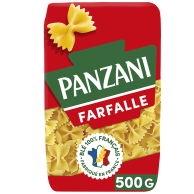 Pâtes FARFALLE blé Français PANZANI - 500g