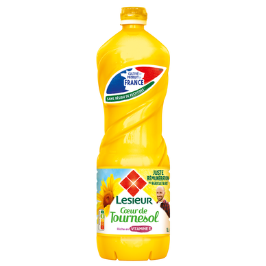 Huile "Coeur de Tournesol" LESIEUR, Bouteille 1L