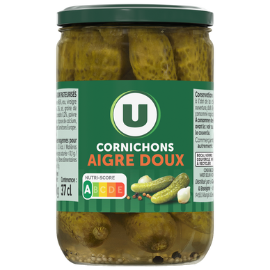 Cornichons aigres-doux  72cl, 360g