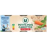 Petits pois et carottes extra-fins - 3 boîtes de 130g net égoutté