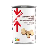 Champignons de Paris pieds et morceaux PRIX MINI - Boîte 230g
