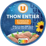 Thon entier à l'huile de tournesol pêché canne - boite 150g