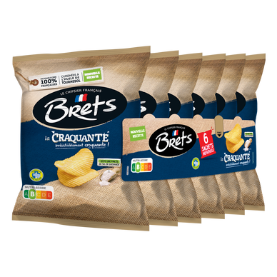 Chips easy les natures ondulées au sel de Guérande BRET'S, 6x25g